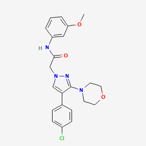 molecular formula C22H23ClN4O3 B2995263 2-(4-(4-chlorophenyl)-3-morpholino-1H-pyrazol-1-yl)-N-(3-methoxyphenyl)acetamide CAS No. 1286702-37-1
