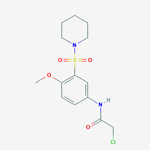 molecular formula C14H19ClN2O4S B2995267 2-chloro-N-[4-methoxy-3-(piperidine-1-sulfonyl)phenyl]acetamide CAS No. 726153-87-3