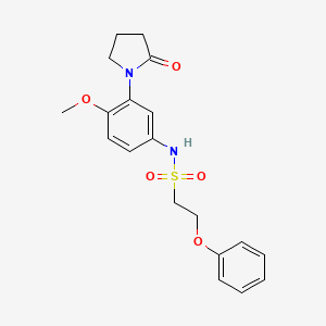 molecular formula C19H22N2O5S B2995270 N-(4-methoxy-3-(2-oxopyrrolidin-1-yl)phenyl)-2-phenoxyethanesulfonamide CAS No. 1428360-33-1