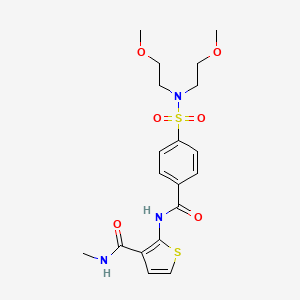 molecular formula C19H25N3O6S2 B2995277 2-(4-(N,N-bis(2-methoxyethyl)sulfamoyl)benzamido)-N-methylthiophene-3-carboxamide CAS No. 920436-44-8