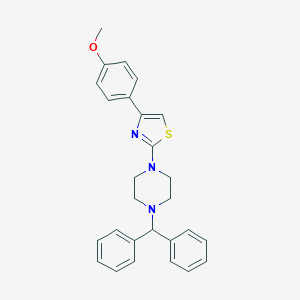 molecular formula C27H27N3OS B299528 1-(Diphenylmethyl)-4-[4-(4-methoxyphenyl)-1,3-thiazol-2-yl]piperazine 