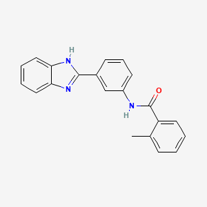 molecular formula C21H17N3O B2995280 N-[3-(1H-benzimidazol-2-yl)phenyl]-2-methylbenzamide CAS No. 404831-36-3