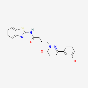 molecular formula C22H20N4O3S B2995281 N-(benzo[d]thiazol-2-yl)-4-(3-(3-methoxyphenyl)-6-oxopyridazin-1(6H)-yl)butanamide CAS No. 952989-59-2