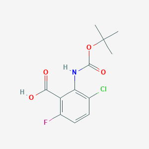 molecular formula C12H13ClFNO4 B2995284 3-Chloro-6-fluoro-2-[(2-methylpropan-2-yl)oxycarbonylamino]benzoic acid CAS No. 2248407-28-3