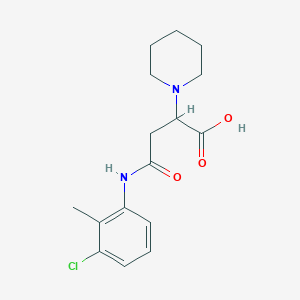molecular formula C16H21ClN2O3 B2995288 4-((3-Chloro-2-methylphenyl)amino)-4-oxo-2-(piperidin-1-yl)butanoic acid CAS No. 899964-46-6