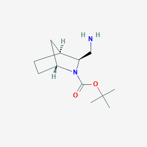 molecular formula C12H22N2O2 B2995294 (1R,3S,4S)-3-Aminomethyl-2-aza-bicyclo[2.2.1]heptane-2-carboxylic acid tert-butyl ester CAS No. 1181573-42-1