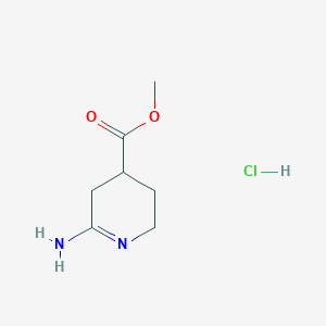 molecular formula C7H13ClN2O2 B2995296 Methyl 6-amino-2,3,4,5-tetrahydropyridine-4-carboxylate hydrochloride CAS No. 146422-41-5
