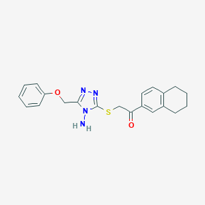 molecular formula C21H22N4O2S B299530 2-{[4-amino-5-(phenoxymethyl)-4H-1,2,4-triazol-3-yl]sulfanyl}-1-(5,6,7,8-tetrahydro-2-naphthalenyl)ethanone 