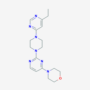 molecular formula C18H25N7O B2995302 4-[2-[4-(6-Ethylpyrimidin-4-yl)piperazin-1-yl]pyrimidin-4-yl]morpholine CAS No. 2415513-56-1
