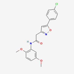 molecular formula C19H17ClN2O4 B2995306 2-(5-(4-chlorophenyl)isoxazol-3-yl)-N-(2,5-dimethoxyphenyl)acetamide CAS No. 946283-92-7