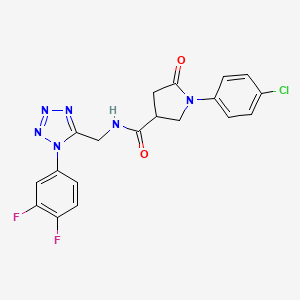 molecular formula C19H15ClF2N6O2 B2995314 1-(4-chlorophenyl)-N-((1-(3,4-difluorophenyl)-1H-tetrazol-5-yl)methyl)-5-oxopyrrolidine-3-carboxamide CAS No. 941922-30-1