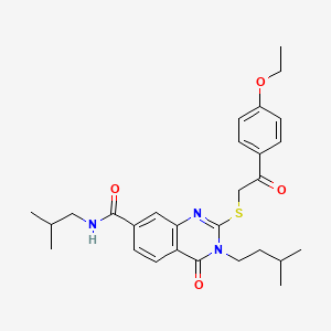 2-((2-(4-ethoxyphenyl)-2-oxoethyl)thio)-N-isobutyl-3-isopentyl-4-oxo-3,4-dihydroquinazoline-7-carboxamide