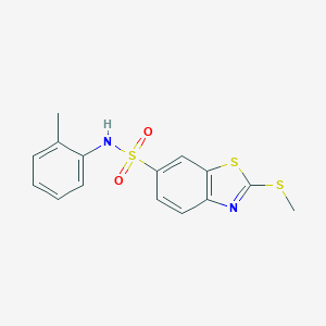 molecular formula C15H14N2O2S3 B299533 N-(2-methylphenyl)-2-(methylsulfanyl)-1,3-benzothiazole-6-sulfonamide 