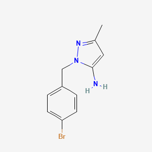 molecular formula C11H12BrN3 B2995330 1-(4-Bromobenzyl)-3-methyl-1H-pyrazol-5-amine CAS No. 1006515-12-3