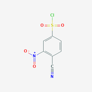 molecular formula C7H3ClN2O4S B2995339 4-氰基-3-硝基苯-1-磺酰氯 CAS No. 1502637-84-4