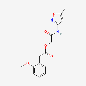 molecular formula C15H16N2O5 B2995342 [2-[(5-甲基-1,2-恶唑-3-基)氨基]-2-氧代乙基] 2-(2-甲氧基苯基)乙酸酯 CAS No. 1795030-85-1