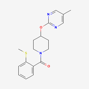 B2995345 [4-(5-Methylpyrimidin-2-yl)oxypiperidin-1-yl]-(2-methylsulfanylphenyl)methanone CAS No. 2380077-67-6
