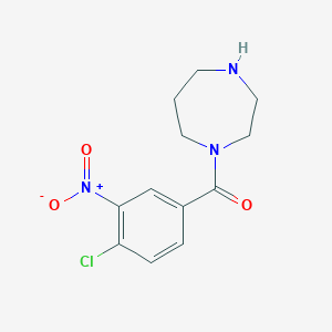 molecular formula C12H14ClN3O3 B2995351 1-(4-氯-3-硝基苯甲酰)-1,4-二氮杂环戊烷 CAS No. 1240573-70-9