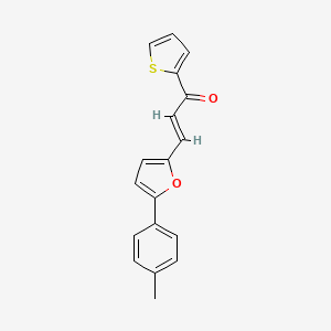 molecular formula C18H14O2S B2995353 (E)-1-(thiophen-2-yl)-3-(5-(p-tolyl)furan-2-yl)prop-2-en-1-one CAS No. 301312-56-1