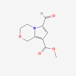 molecular formula C10H11NO4 B2995356 Methyl 6-formyl-3,4-dihydro-1H-pyrrolo[2,1-c][1,4]oxazine-8-carboxylate CAS No. 2138074-59-4