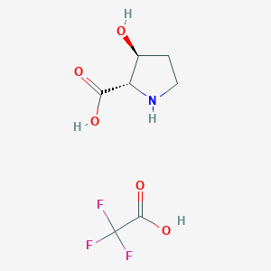molecular formula C7H10F3NO5 B2995361 (2s,3s)-3-Hydroxypyrrolidine-2-carboxylic acid; trifluoroacetic acid CAS No. 1788054-78-3