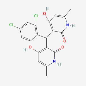 molecular formula C19H16Cl2N2O4 B2995367 3,3'-((2,4-dichlorophenyl)methylene)bis(4-hydroxy-6-methylpyridin-2(1H)-one) CAS No. 883083-19-0