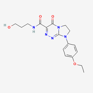 molecular formula C17H21N5O4 B2995376 8-(4-乙氧基苯基)-N-(3-羟基丙基)-4-氧代-4,6,7,8-四氢咪唑并[2,1-c][1,2,4]三嗪-3-甲酰胺 CAS No. 946361-41-7
