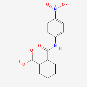 molecular formula C14H16N2O5 B2995394 2-(4-Nitro-phenylcarbamoyl)-cyclohexanecarboxylic acid CAS No. 17716-19-7