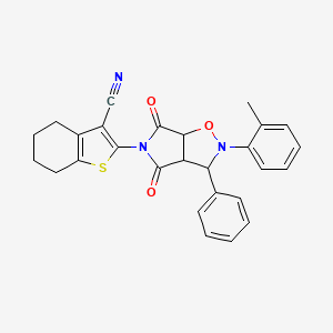 2-(4,6-dioxo-3-phenyl-2-(o-tolyl)tetrahydro-2H-pyrrolo[3,4-d]isoxazol-5(3H)-yl)-4,5,6,7-tetrahydrobenzo[b]thiophene-3-carbonitrile