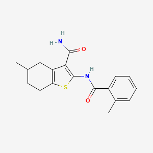 5-Methyl-2-(2-methylbenzamido)-4,5,6,7-tetrahydrobenzo[b]thiophene-3-carboxamide