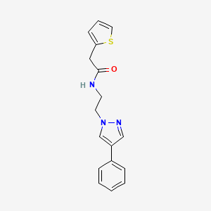 molecular formula C17H17N3OS B2995404 N-(2-(4-phenyl-1H-pyrazol-1-yl)ethyl)-2-(thiophen-2-yl)acetamide CAS No. 2034326-30-0
