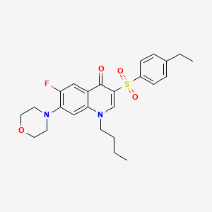 molecular formula C25H29FN2O4S B2995409 1-Butyl-3-(4-ethylbenzenesulfonyl)-6-fluoro-7-(morpholin-4-yl)-1,4-dihydroquinolin-4-one CAS No. 892771-18-5