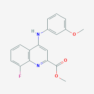 1-{[4-(5-cyclobutyl-1,2,4-oxadiazol-3-yl)-2-thienyl]sulfonyl}-N-(pyridin-3-ylmethyl)piperidine-4-carboxamide