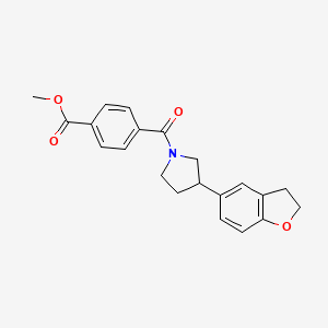 molecular formula C21H21NO4 B2995413 4-[3-(2,3-二氢-1-苯并呋喃-5-基)吡咯烷-1-羰基]苯甲酸甲酯 CAS No. 2097909-68-5