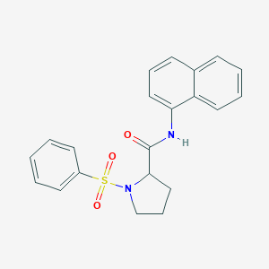 molecular formula C21H20N2O3S B299542 N-(1-naphthyl)-1-(phenylsulfonyl)-2-pyrrolidinecarboxamide 