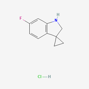 molecular formula C10H11ClFN B2995423 6'-氟代螺[环丙烷-1,3'-吲哚啉]盐酸盐 CAS No. 2197055-61-9