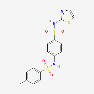 molecular formula C16H15N3O4S3 B2995434 4-methyl-N-[4-(1,3-thiazol-2-ylsulfamoyl)phenyl]benzenesulfonamide CAS No. 314282-75-2