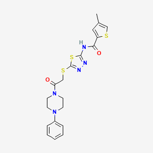 4-methyl-N-(5-((2-oxo-2-(4-phenylpiperazin-1-yl)ethyl)thio)-1,3,4-thiadiazol-2-yl)thiophene-2-carboxamide