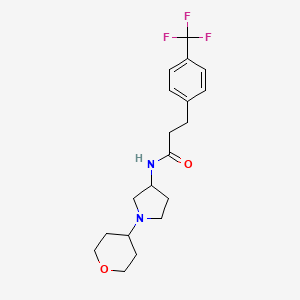 molecular formula C19H25F3N2O2 B2995437 N-(1-(tetrahydro-2H-pyran-4-yl)pyrrolidin-3-yl)-3-(4-(trifluoromethyl)phenyl)propanamide CAS No. 2320604-99-5