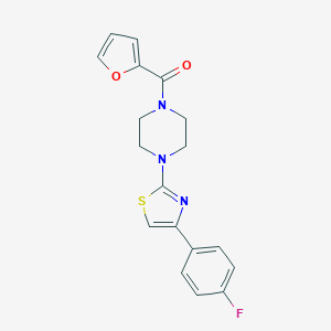 molecular formula C18H16FN3O2S B299544 {4-[4-(4-Fluoro-phenyl)-thiazol-2-yl]-piperazin-1-yl}-furan-2-yl-methanone 