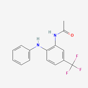 molecular formula C15H13F3N2O B2995441 N-[2-anilino-5-(trifluoromethyl)phenyl]acetamide CAS No. 866150-46-1