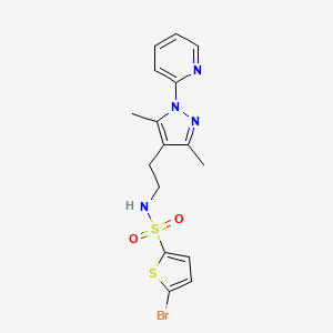 molecular formula C16H17BrN4O2S2 B2995442 5-bromo-N-(2-(3,5-dimethyl-1-(pyridin-2-yl)-1H-pyrazol-4-yl)ethyl)thiophene-2-sulfonamide CAS No. 2034337-99-8
