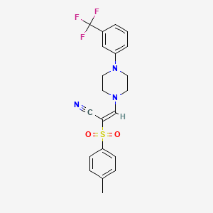 (E)-2-tosyl-3-(4-(3-(trifluoromethyl)phenyl)piperazin-1-yl)acrylonitrile