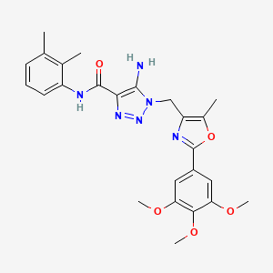 3-({3-[(3-ethyl-1,2,4-oxadiazol-5-yl)methyl]-8-methoxy-4-oxo-3,4-dihydro-5H-pyrimido[5,4-b]indol-5-yl}methyl)benzonitrile