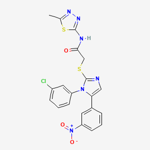2-((1-(3-chlorophenyl)-5-(3-nitrophenyl)-1H-imidazol-2-yl)thio)-N-(5-methyl-1,3,4-thiadiazol-2-yl)acetamide