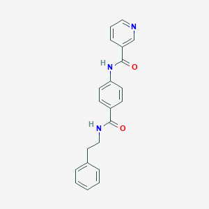 molecular formula C21H19N3O2 B299545 N-(4-{[(2-phenylethyl)amino]carbonyl}phenyl)nicotinamide 