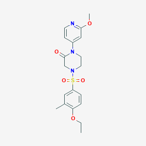 molecular formula C19H23N3O5S B2995450 4-(4-Ethoxy-3-methylphenyl)sulfonyl-1-(2-methoxypyridin-4-yl)piperazin-2-one CAS No. 2380189-53-5