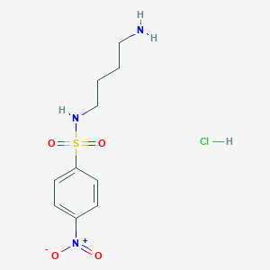 molecular formula C10H16ClN3O4S B2995452 N-(4-aminobutyl)-4-nitrobenzene-1-sulfonamide hydrochloride CAS No. 1795282-38-0