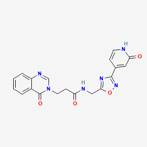 N-((3-(2-oxo-1,2-dihydropyridin-4-yl)-1,2,4-oxadiazol-5-yl)methyl)-3-(4-oxoquinazolin-3(4H)-yl)propanamide