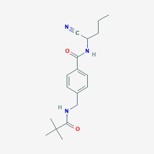 molecular formula C18H25N3O2 B2995462 N-(1-Cyanobutyl)-4-[(2,2-dimethylpropanoylamino)methyl]benzamide CAS No. 1436241-98-3